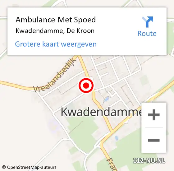 Locatie op kaart van de 112 melding: Ambulance Met Spoed Naar Kwadendamme, De Kroon op 21 maart 2016 12:33