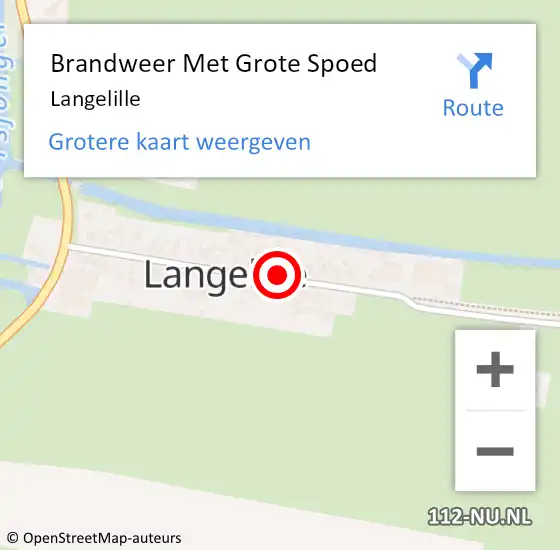 Locatie op kaart van de 112 melding: Brandweer Met Grote Spoed Naar Langelille op 21 maart 2016 13:10