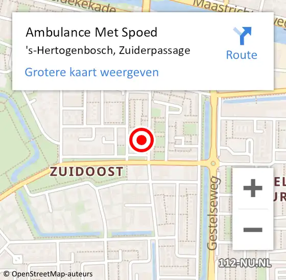 Locatie op kaart van de 112 melding: Ambulance Met Spoed Naar 's-Hertogenbosch, Zuiderpassage op 21 maart 2016 14:18