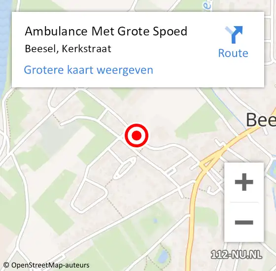 Locatie op kaart van de 112 melding: Ambulance Met Grote Spoed Naar Beesel, Kerkstraat op 21 maart 2016 14:29