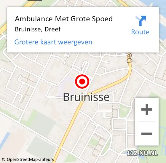 Locatie op kaart van de 112 melding: Ambulance Met Grote Spoed Naar Bruinisse, Dreef op 21 maart 2016 15:09