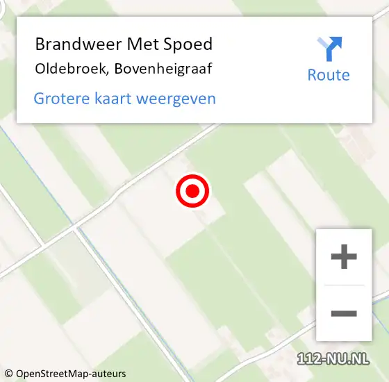 Locatie op kaart van de 112 melding: Brandweer Met Spoed Naar Oldebroek, Bovenheigraaf op 21 maart 2016 20:06