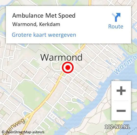 Locatie op kaart van de 112 melding: Ambulance Met Spoed Naar Warmond, Kerkdam op 21 maart 2016 21:17