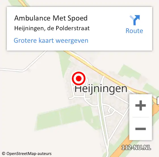 Locatie op kaart van de 112 melding: Ambulance Met Spoed Naar Heijningen, de Polderstraat op 21 maart 2016 21:18