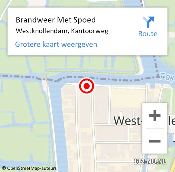 Locatie op kaart van de 112 melding: Brandweer Met Spoed Naar Westknollendam, Kantoorweg op 21 maart 2016 21:22