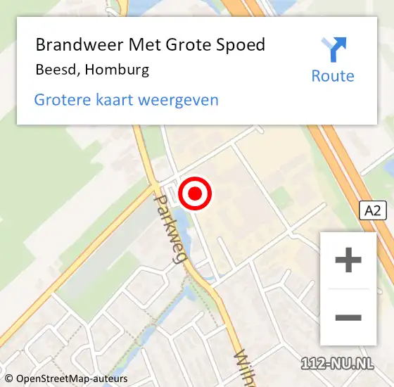 Locatie op kaart van de 112 melding: Brandweer Met Grote Spoed Naar Beesd, Homburg op 22 maart 2016 02:22