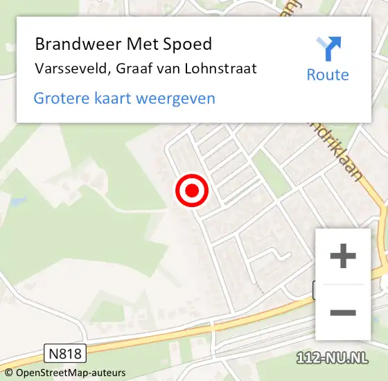 Locatie op kaart van de 112 melding: Brandweer Met Spoed Naar Varsseveld, Graaf van Lohnstraat op 22 maart 2016 03:27