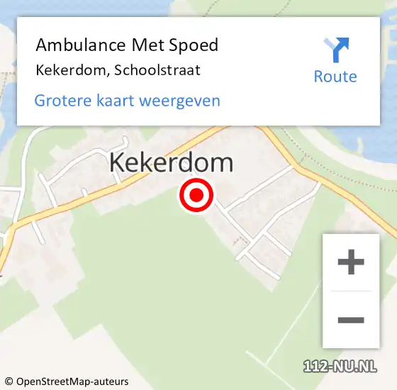 Locatie op kaart van de 112 melding: Ambulance Met Spoed Naar Kekerdom, Schoolstraat op 22 maart 2016 04:20