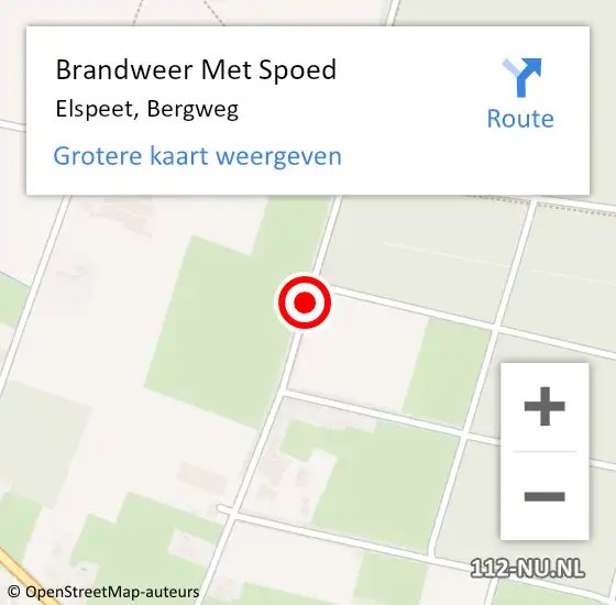 Locatie op kaart van de 112 melding: Brandweer Met Spoed Naar Elspeet, Bergweg op 9 december 2013 16:55