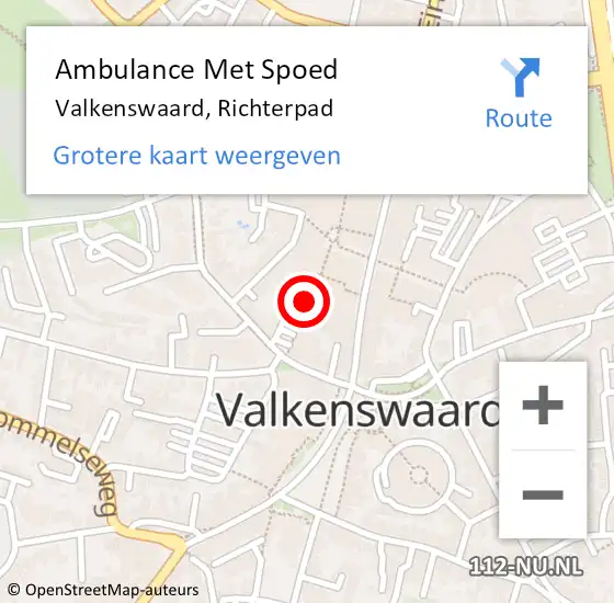 Locatie op kaart van de 112 melding: Ambulance Met Spoed Naar Valkenswaard, Richterpad op 22 maart 2016 10:10