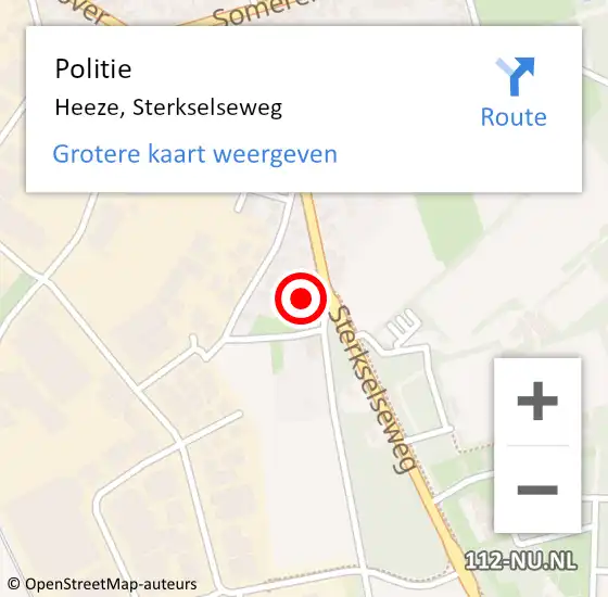 Locatie op kaart van de 112 melding: Politie Heeze, Sterkselseweg op 22 maart 2016 11:35