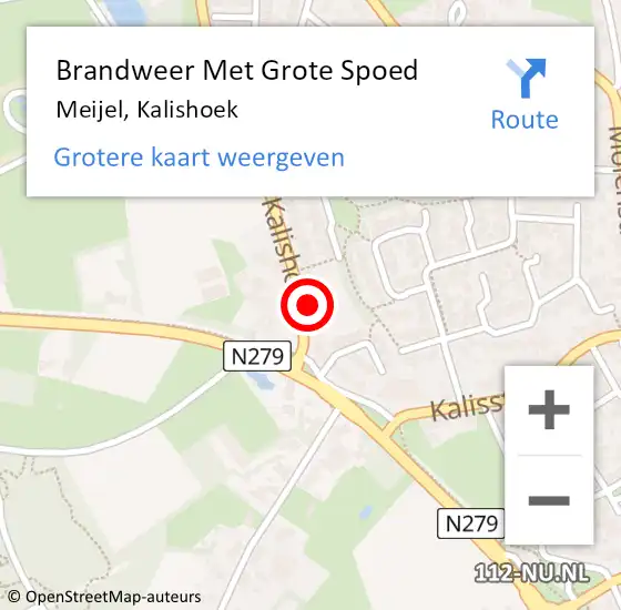 Locatie op kaart van de 112 melding: Brandweer Met Grote Spoed Naar Meijel, Kalishoek op 22 maart 2016 12:03