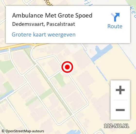 Locatie op kaart van de 112 melding: Ambulance Met Grote Spoed Naar Dedemsvaart, Pascalstraat op 22 maart 2016 13:15