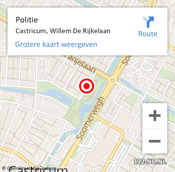 Locatie op kaart van de 112 melding: Politie Castricum, Willem De Rijkelaan op 22 maart 2016 17:12