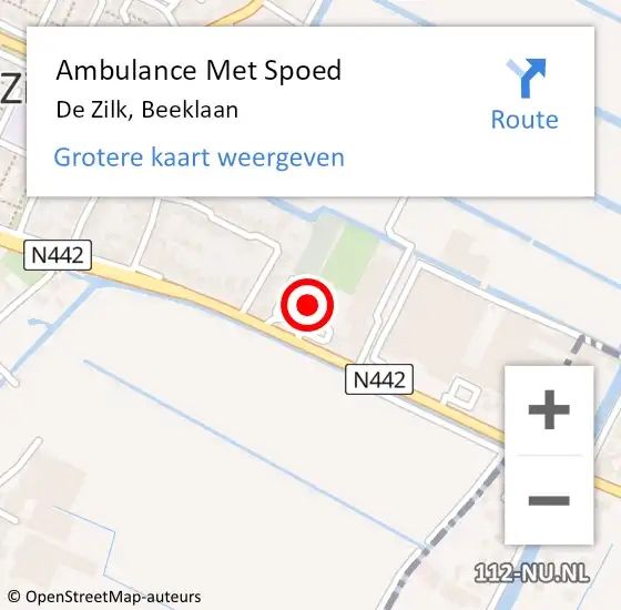 Locatie op kaart van de 112 melding: Ambulance Met Spoed Naar De Zilk, Beeklaan op 22 maart 2016 21:30