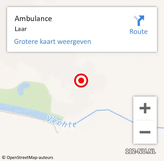 Locatie op kaart van de 112 melding: Ambulance Laar op 9 december 2013 18:13