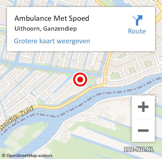 Locatie op kaart van de 112 melding: Ambulance Met Spoed Naar Uithoorn, Ganzendiep op 23 maart 2016 01:15