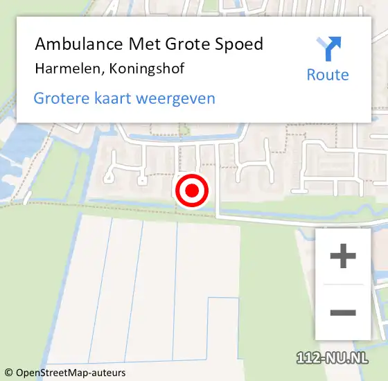 Locatie op kaart van de 112 melding: Ambulance Met Grote Spoed Naar Harmelen, Koningshof op 23 maart 2016 02:05