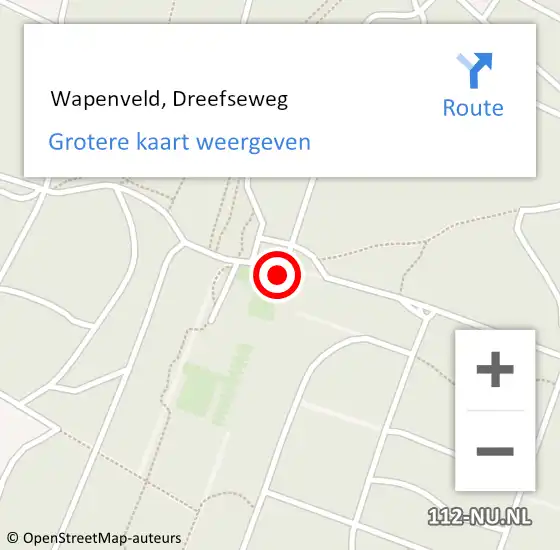 Locatie op kaart van de 112 melding:  Wapenveld, Dreefseweg op 23 maart 2016 03:06