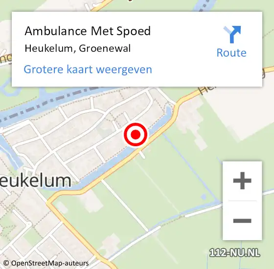 Locatie op kaart van de 112 melding: Ambulance Met Spoed Naar Heukelum, Groenewal op 23 maart 2016 04:30