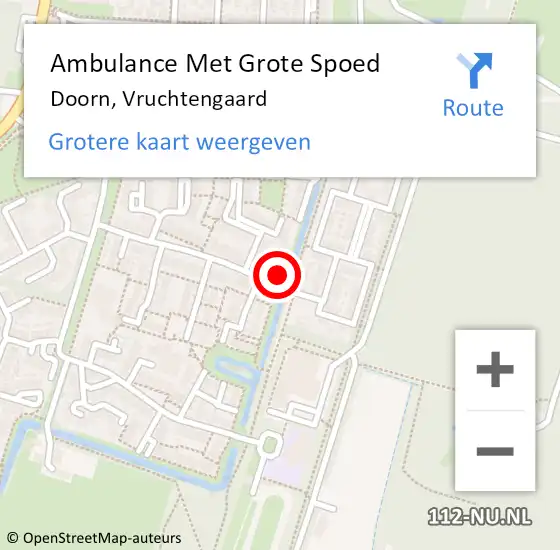 Locatie op kaart van de 112 melding: Ambulance Met Grote Spoed Naar Doorn, Vruchtengaard op 23 maart 2016 07:39