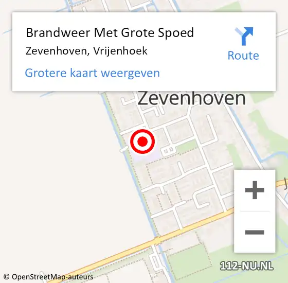 Locatie op kaart van de 112 melding: Brandweer Met Grote Spoed Naar Zevenhoven, Vrijenhoek op 23 maart 2016 09:18