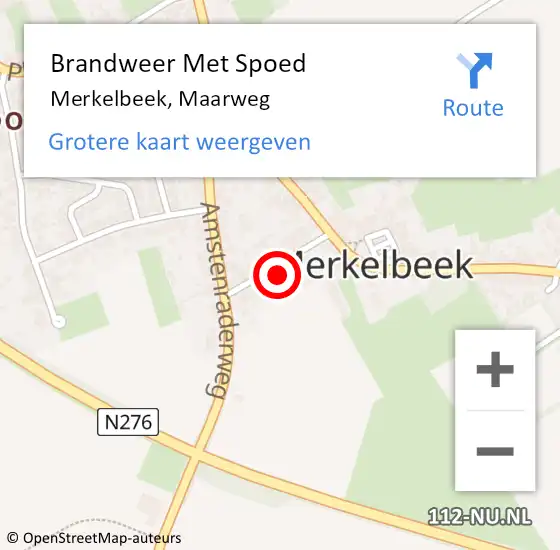 Locatie op kaart van de 112 melding: Brandweer Met Spoed Naar Merkelbeek, Maarweg op 23 maart 2016 09:27