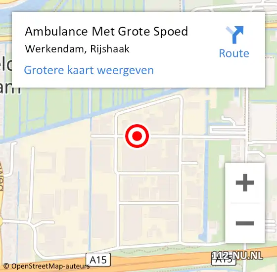 Locatie op kaart van de 112 melding: Ambulance Met Grote Spoed Naar Werkendam, Rijshaak op 15 september 2013 14:21