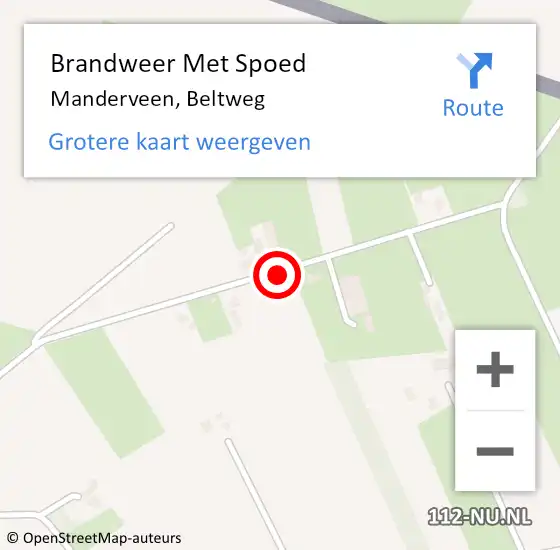 Locatie op kaart van de 112 melding: Brandweer Met Spoed Naar Manderveen, Beltweg op 23 maart 2016 12:33