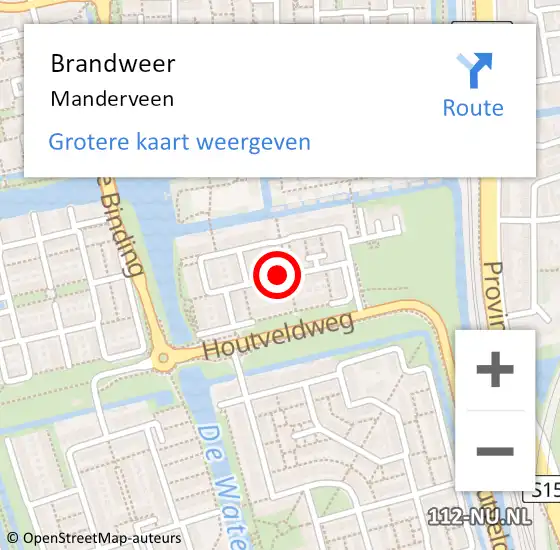 Locatie op kaart van de 112 melding: Brandweer Manderveen op 23 maart 2016 14:30