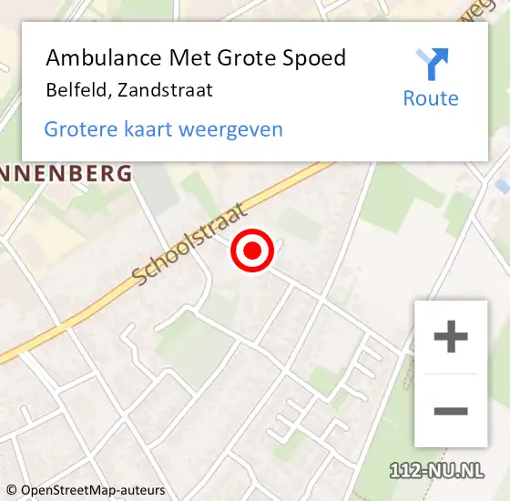 Locatie op kaart van de 112 melding: Ambulance Met Grote Spoed Naar Belfeld, Zandstraat op 23 maart 2016 16:06