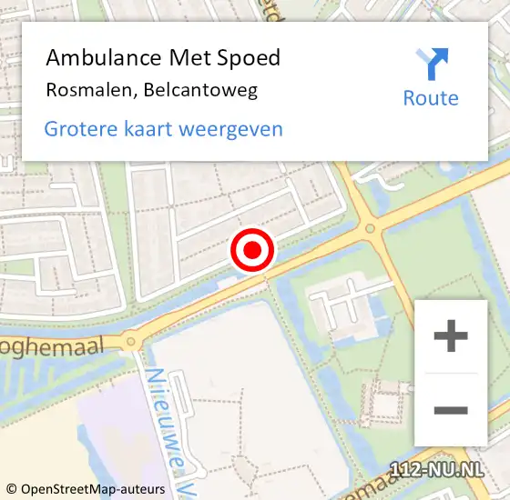 Locatie op kaart van de 112 melding: Ambulance Met Spoed Naar Rosmalen, Belcantoweg op 23 maart 2016 16:30