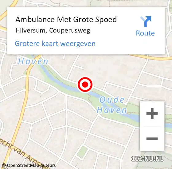 Locatie op kaart van de 112 melding: Ambulance Met Grote Spoed Naar Hilversum, Couperusweg op 23 maart 2016 17:17