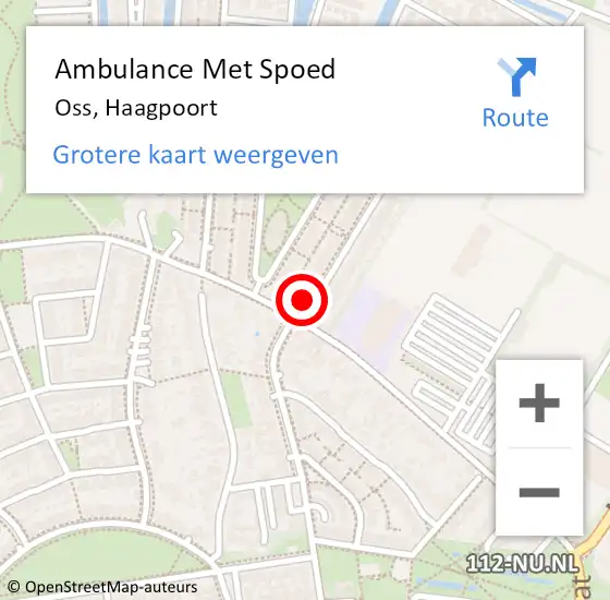 Locatie op kaart van de 112 melding: Ambulance Met Spoed Naar Oss, Haagpoort op 23 maart 2016 18:34