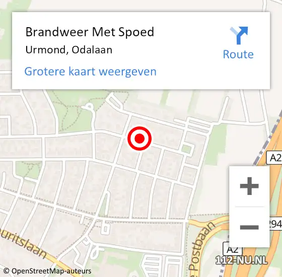 Locatie op kaart van de 112 melding: Brandweer Met Spoed Naar Urmond, Odalaan op 23 maart 2016 19:46