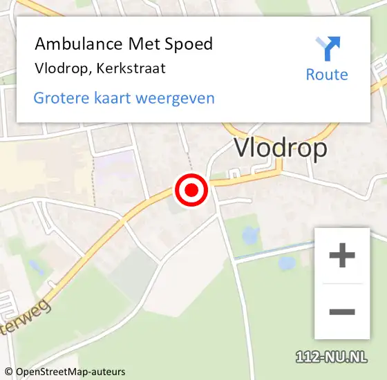 Locatie op kaart van de 112 melding: Ambulance Met Spoed Naar Vlodrop, Kerkstraat op 23 maart 2016 20:09