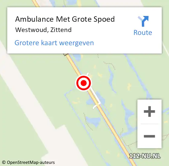 Locatie op kaart van de 112 melding: Ambulance Met Grote Spoed Naar Westwoud, Zittend op 24 maart 2016 04:24