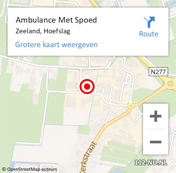 Locatie op kaart van de 112 melding: Ambulance Met Spoed Naar Zeeland, Hoefslag op 24 maart 2016 05:32