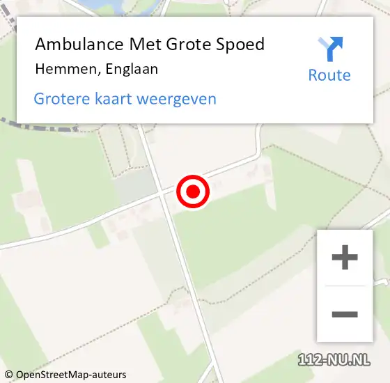 Locatie op kaart van de 112 melding: Ambulance Met Grote Spoed Naar Hemmen, Englaan op 24 maart 2016 05:45
