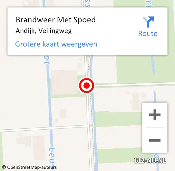 Locatie op kaart van de 112 melding: Brandweer Met Spoed Naar Andijk, Veilingweg op 24 maart 2016 06:59