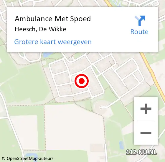 Locatie op kaart van de 112 melding: Ambulance Met Spoed Naar Heesch, De Wikke op 24 maart 2016 10:05
