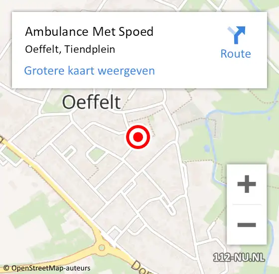 Locatie op kaart van de 112 melding: Ambulance Met Spoed Naar Oeffelt, Tiendplein op 24 maart 2016 11:14