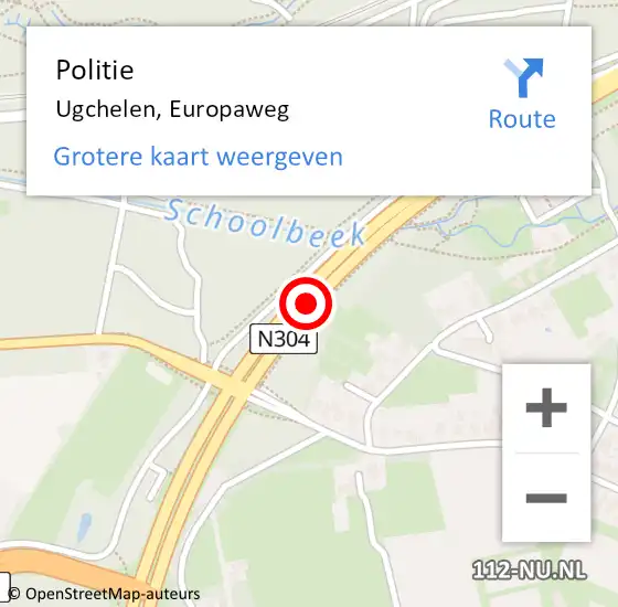 Locatie op kaart van de 112 melding: Politie Ugchelen, Europaweg op 24 maart 2016 11:32