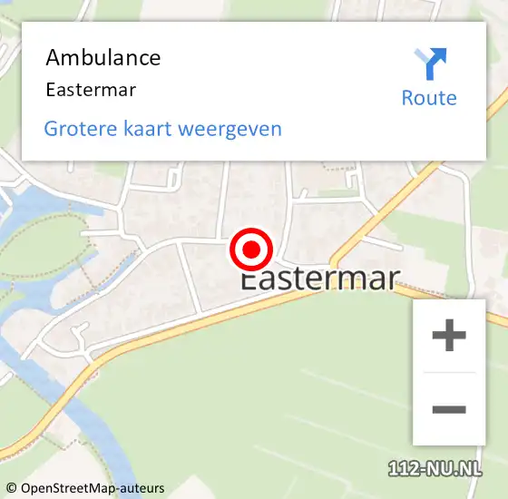 Locatie op kaart van de 112 melding: Ambulance Eastermar op 24 maart 2016 11:46