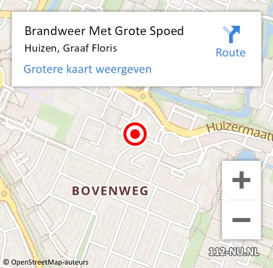 Locatie op kaart van de 112 melding: Brandweer Met Grote Spoed Naar Huizen, Graaf Floris op 24 maart 2016 12:38