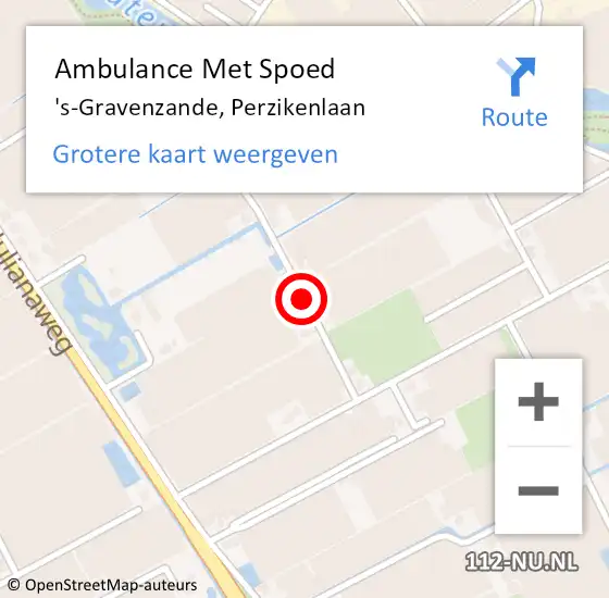 Locatie op kaart van de 112 melding: Ambulance Met Spoed Naar 's-Gravenzande, Perzikenlaan op 24 maart 2016 12:52