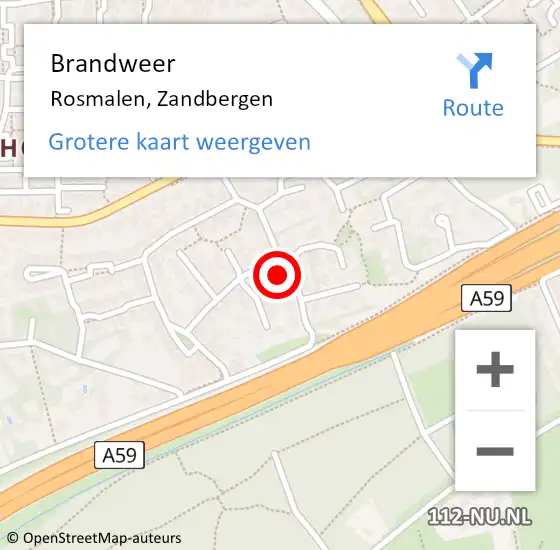 Locatie op kaart van de 112 melding: Brandweer Rosmalen, Zandbergen op 24 maart 2016 14:44