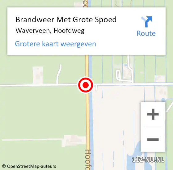 Locatie op kaart van de 112 melding: Brandweer Met Grote Spoed Naar Waverveen, Hoofdweg op 24 maart 2016 15:40