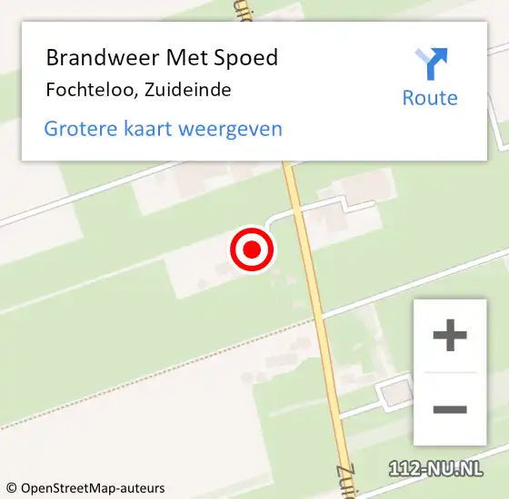 Locatie op kaart van de 112 melding: Brandweer Met Spoed Naar Fochteloo, Zuideinde op 24 maart 2016 17:14