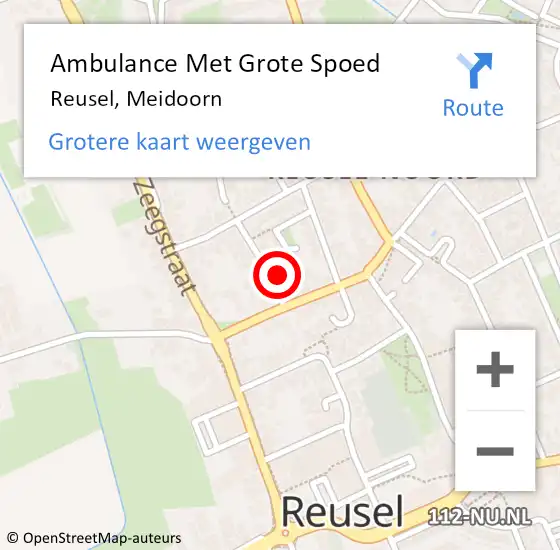 Locatie op kaart van de 112 melding: Ambulance Met Grote Spoed Naar Reusel, Meidoorn op 24 maart 2016 17:27